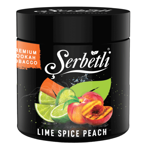 Serbetli Lime Spiced Peach Hookah Shisha Tobacco - 