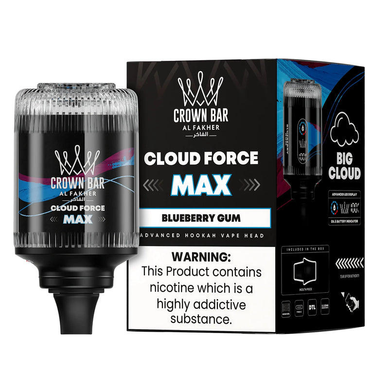 Al Fakher Crown Bar Cloud Force Max 50K E-Hookah Head - Blueberry Gum