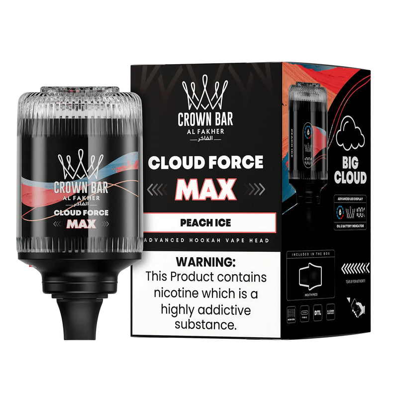 Al Fakher Crown Bar Cloud Force Max 50K E-Hookah Head - Peach Ice