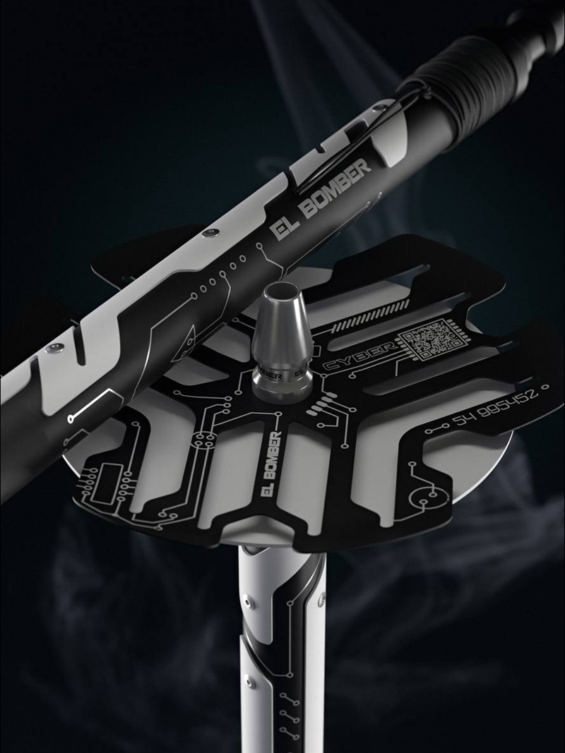 El Bomber Sansara Cyber White Hookah | Futuristic White Cyberpunk
