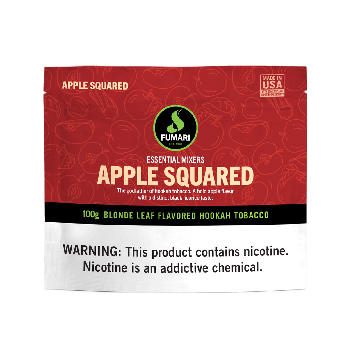 Double Apple shisha flavor ingredients red green apple anise blend illustration - Fumari Double Apple Hookah Shisha Flavor - 100G\1KG