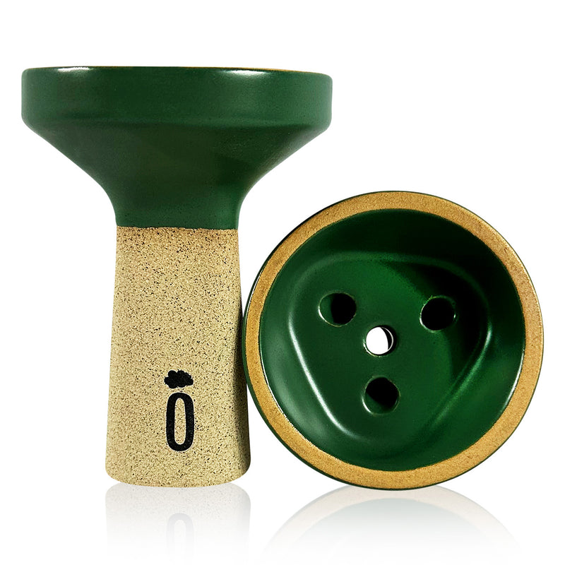 Oblako Trio Hookah Shisha Bowl - Black / Green Matte