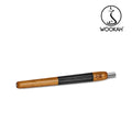 WOOKAH Wooden Mouthpiece IROKO Leather - Black Leather