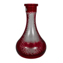 Drop Hookah Base - Hand Cut Red-Clear