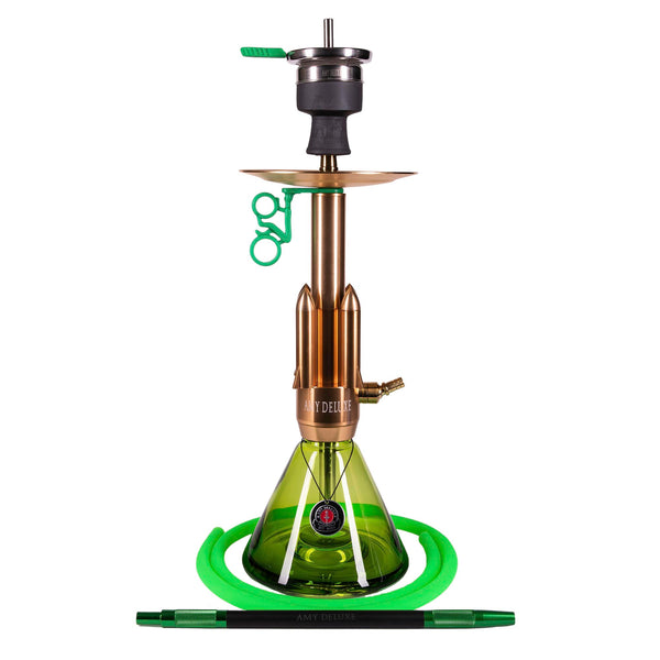 Amy Little Rocket Hookah - Gold-Green Base