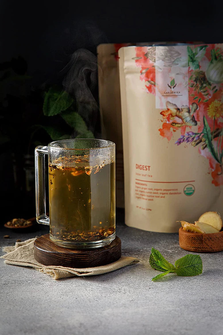 Gardenika Digest Loose Leaf Herbal Tea, USDA Organic, Caffeine Free - 4 oz (114g) - 