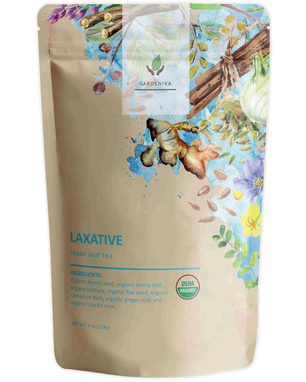 Gardenika Laxative Loose Leaf Herbal Tea, USDA Organic, Caffeine Free - 4 oz (114g) - 