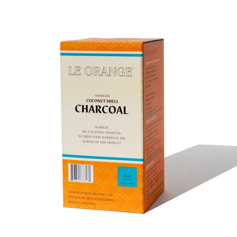 Le Orange Natural Coconut Hookah Coals - Small Cubes - 96 Pieces - 