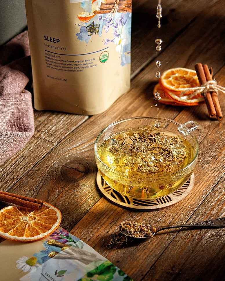 Gardenika Sleep Loose Leaf Herbal Tea, USDA Organic, Caffeine Free - 4 oz (114g) - 