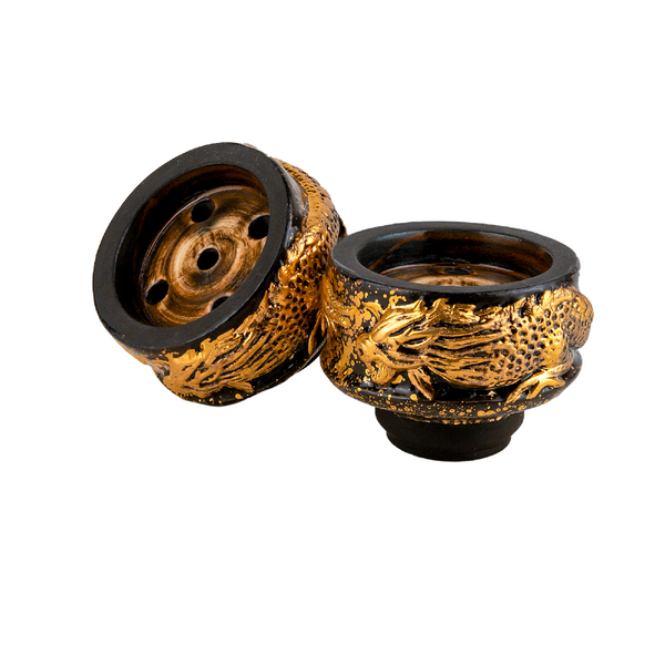 Geometry Dragon Hookah Shisha Bowl - Black Phunnel