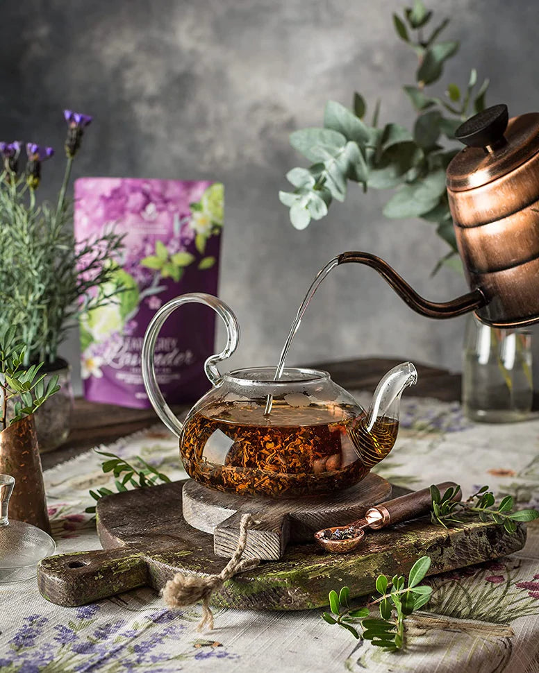 Gardenika Earl Grey Lavender Tea, Loose Leaf, USDA Organic, 55+ Cups – 4 Oz (113g) - 