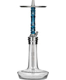 Moze Varity Lounge Hookah - Silver - Clear - Wavy Blue