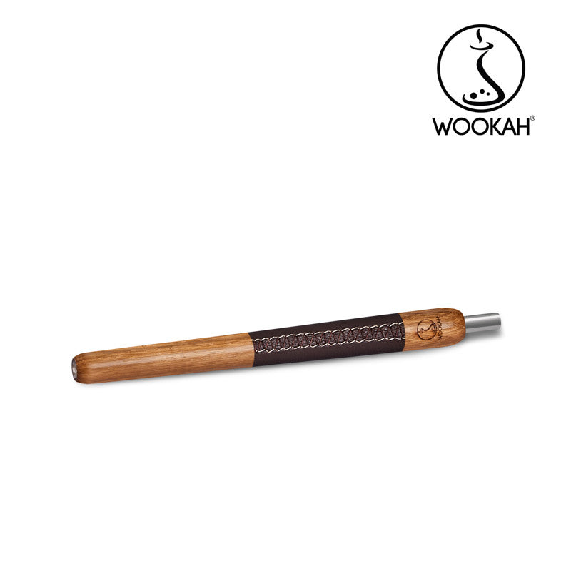 WOOKAH Wooden Mouthpiece Brown Leather - Oak